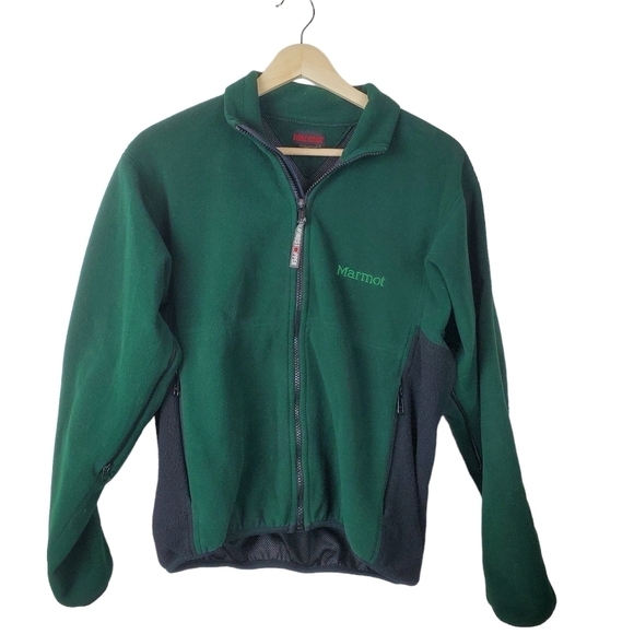 Marmot Women's Small Fleece Jacket Green Black - Picture 2 of 15